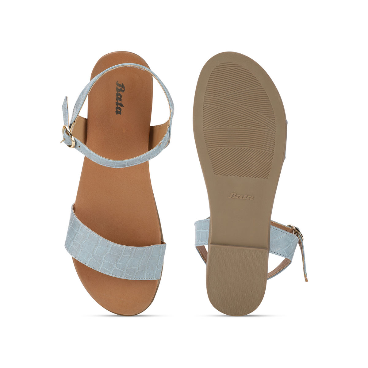 Buy Bata Textured Blue Sandals Online