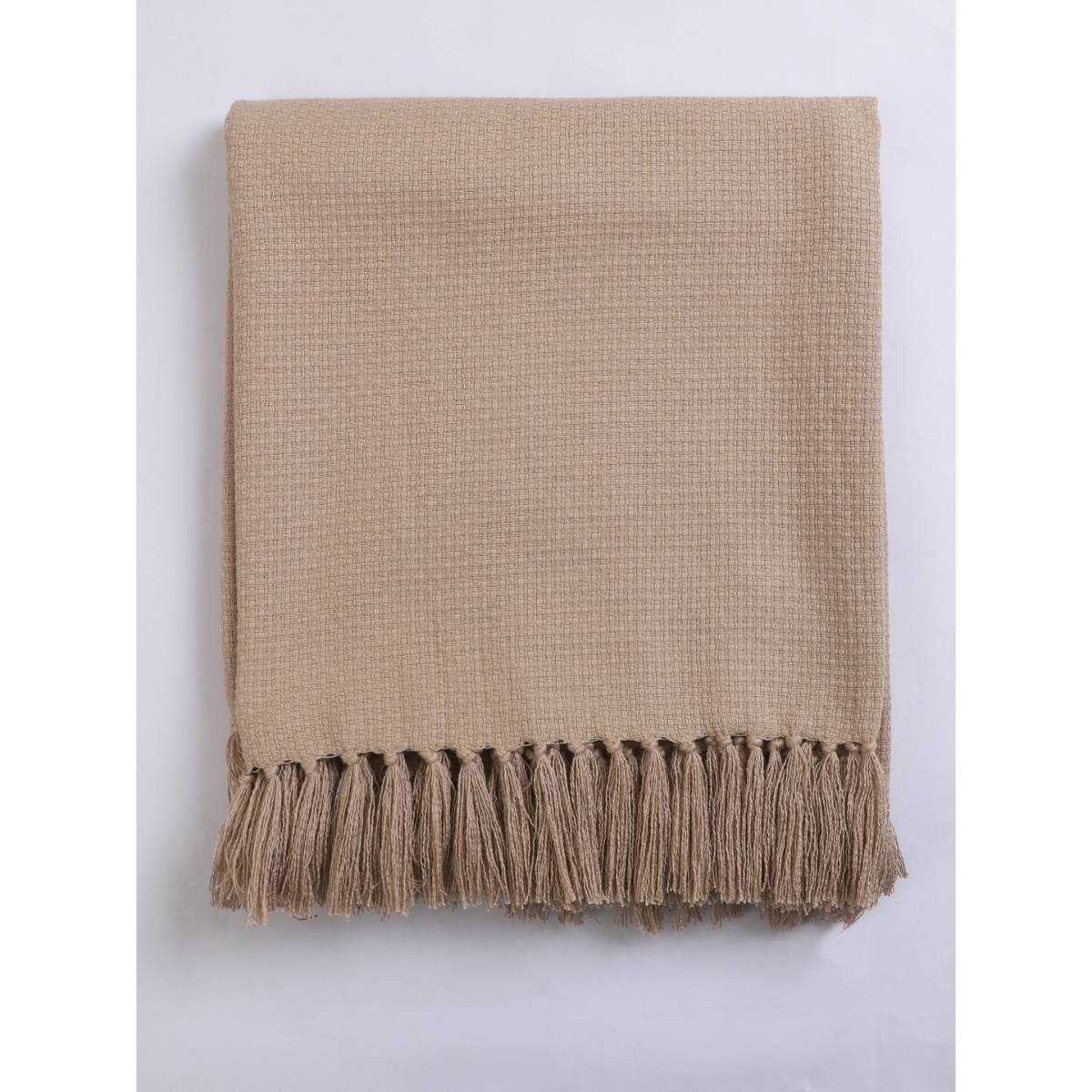 Jamio Firati Plain Brown Solid Design Cotton Throw (125 x 150 cm)