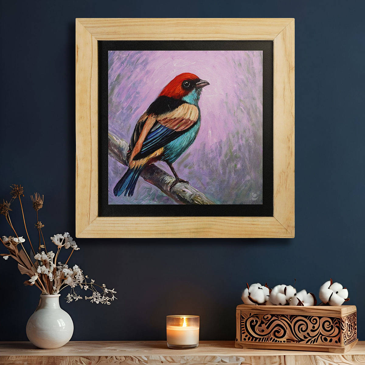 Island Rangoli Brazilian Bird Wall Painting