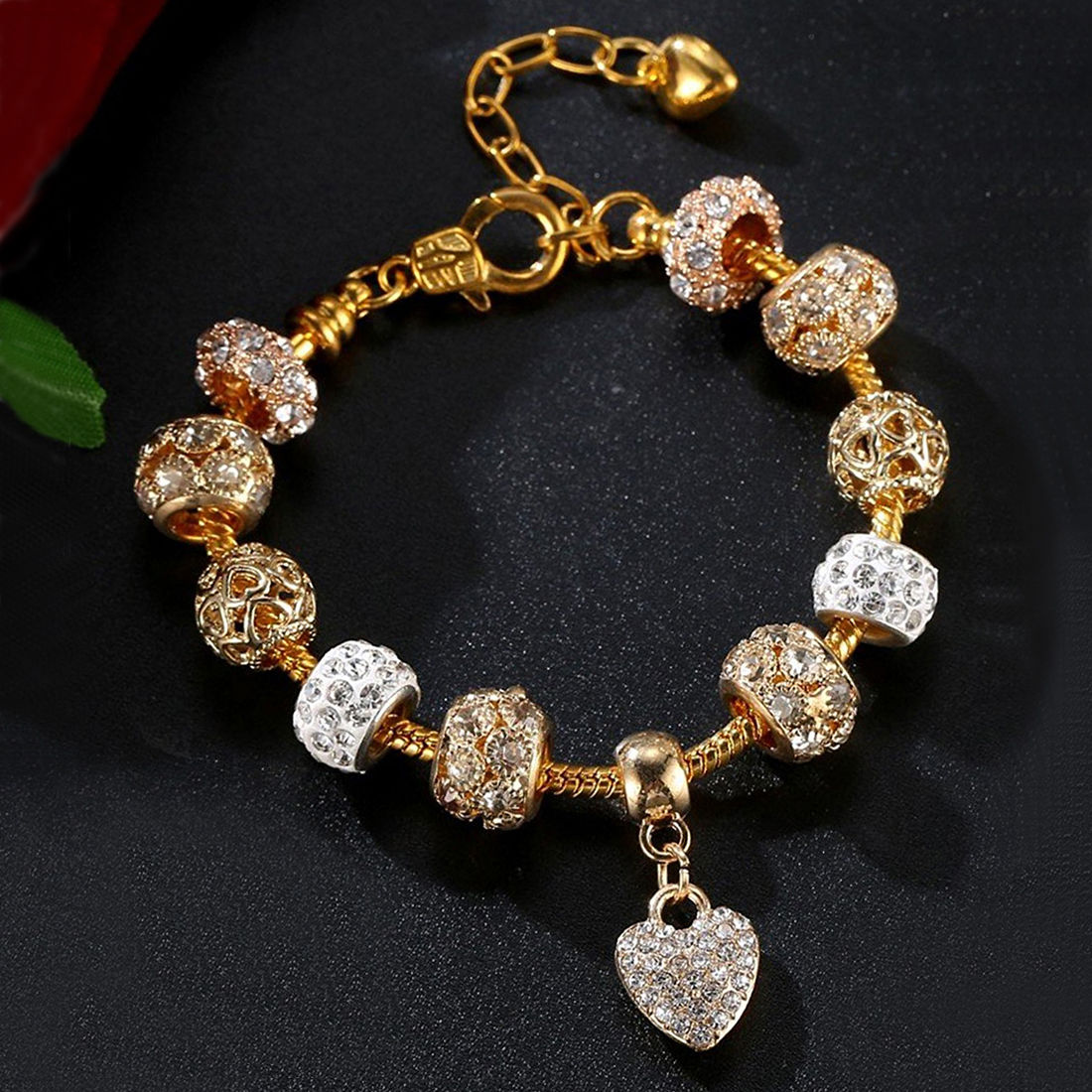 Pandora Gold Bracelet & beads. | Pandora bracelet gold, Pandora jewelry  charms, Pandora bracelet charms ideas