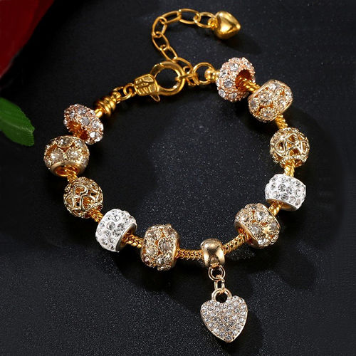 Yellow Chimes Heart Pandora Style Bracelet: Buy Yellow Heart Charm Pandora Style Bracelet Online at Best Price in India | Nykaa