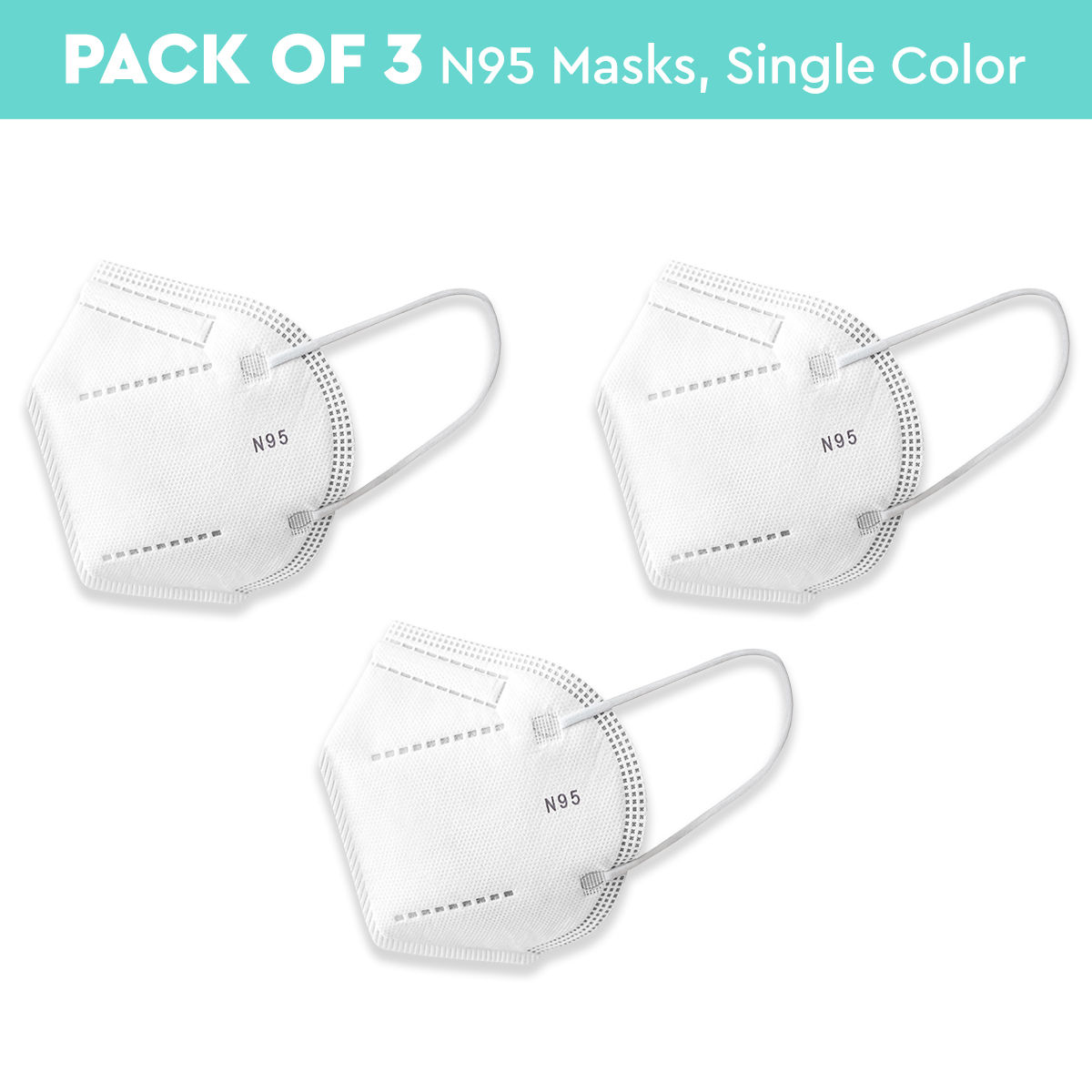 Nykaa Fashion Essentials- Certified N95 Mask with 5 Layer Protection Pack of 3-NYA024 - White