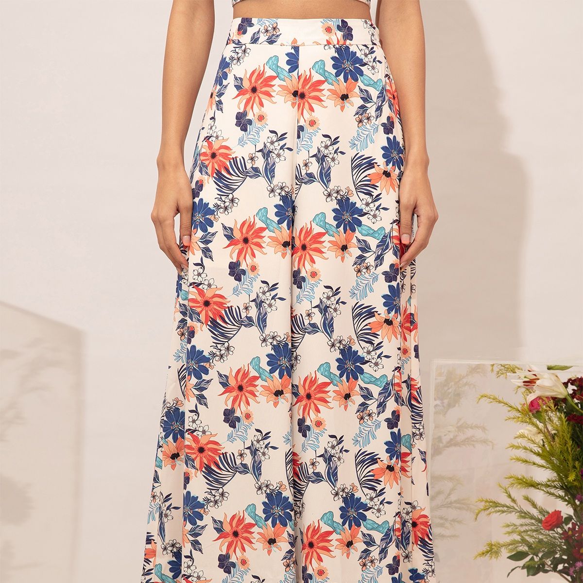 Twenty Dresses by Nykaa Fashion Multicolor Wide Leg Floral Pants: Buy  Twenty Dresses by Nykaa Fashion Multicolor Wide Leg Floral Pants Online at  Best Price in India | Nykaa