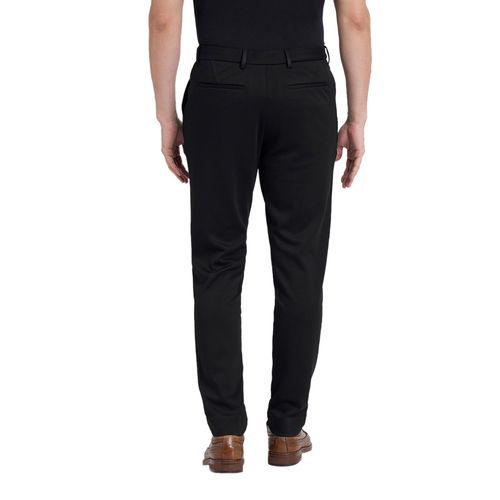 Black Mid Rise Slim Fit Trousers|299444301