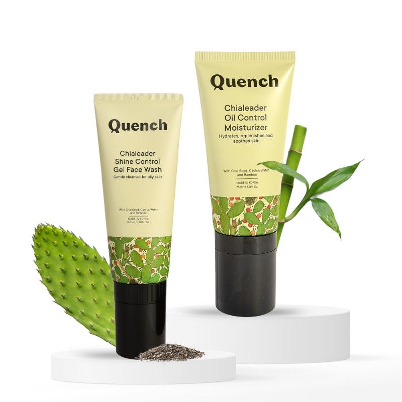 QUENCH Korean OilControl Kit Gel Face Wash & Moisturizer With Chia