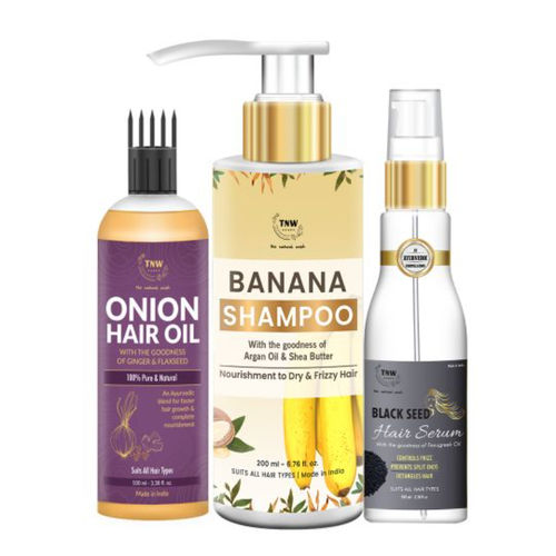 TNW The Natural Wash Onion Oil + Hair Serum + Banana Shampoo: Buy TNW The  Natural Wash Onion Oil + Hair Serum + Banana Shampoo Online at Best Price  in India | NykaaMan