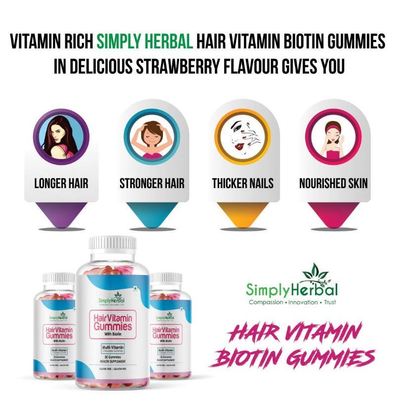 Simply Herbal Hair Vitamin Biotin Gummies Buy Simply Herbal Hair