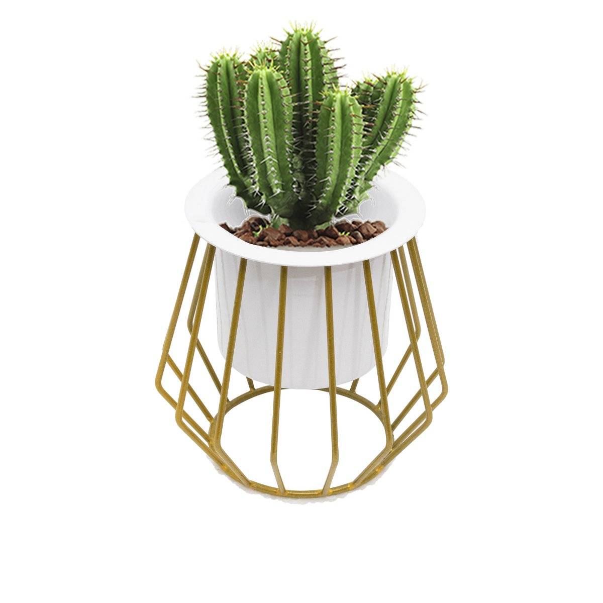 Homesake Table Metallic Gold Metal Stand 2 Pieces Cubist