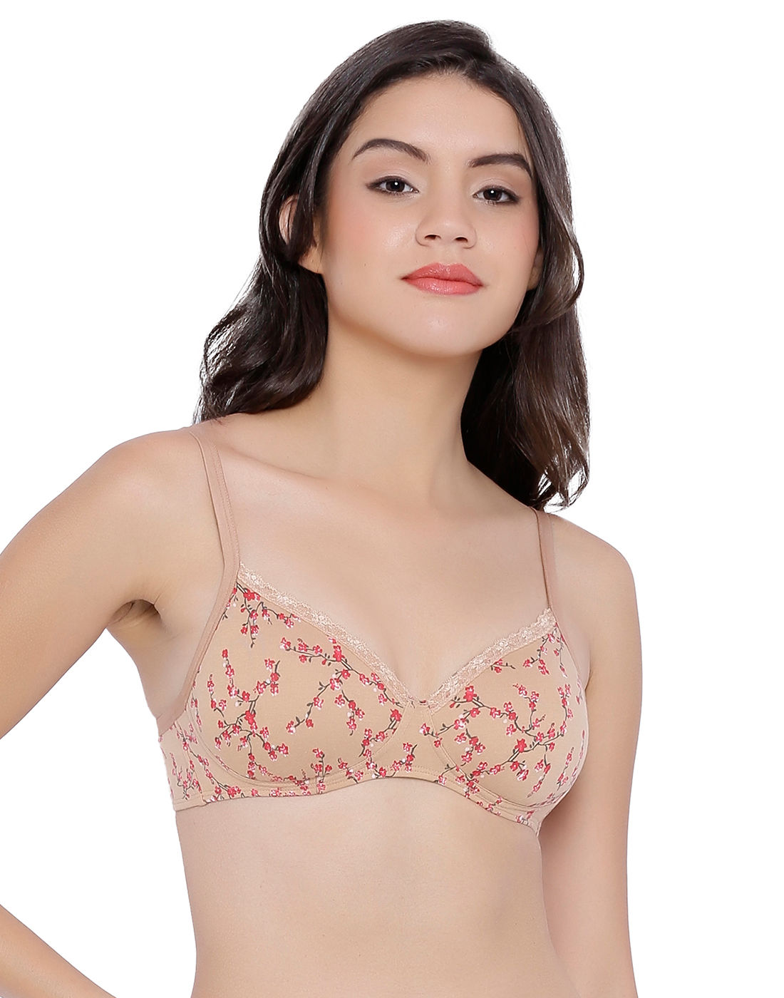 Buy Amante Cotton Casuals Padded Non-Wired T-Shirt Bra - Nude (38B