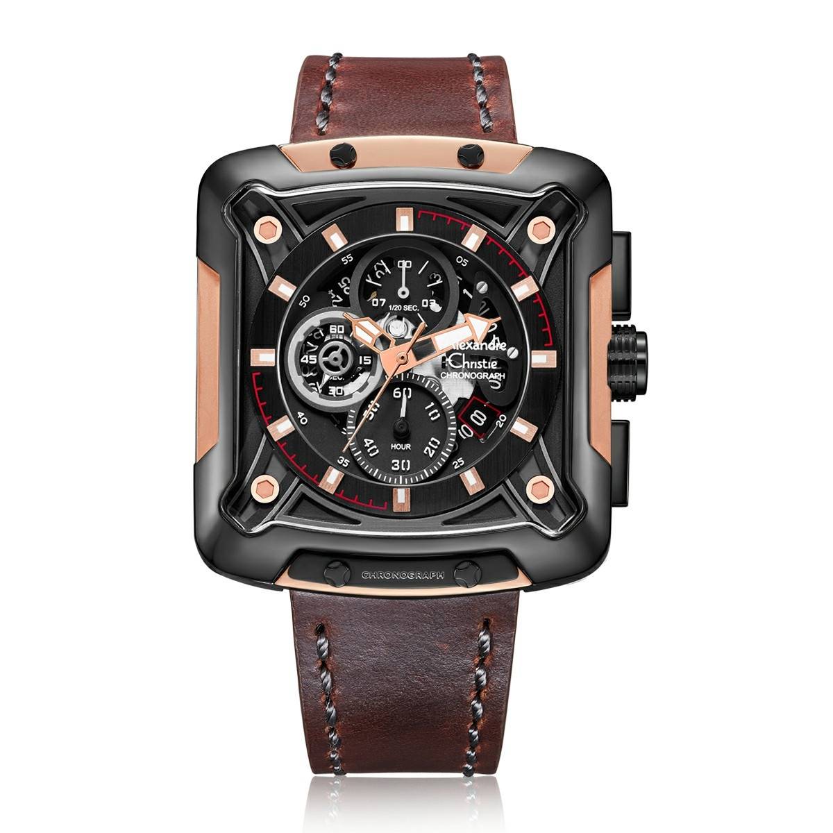 Alexandre Christie 3039 MCB Chronograph for Men - Black Rose Gold