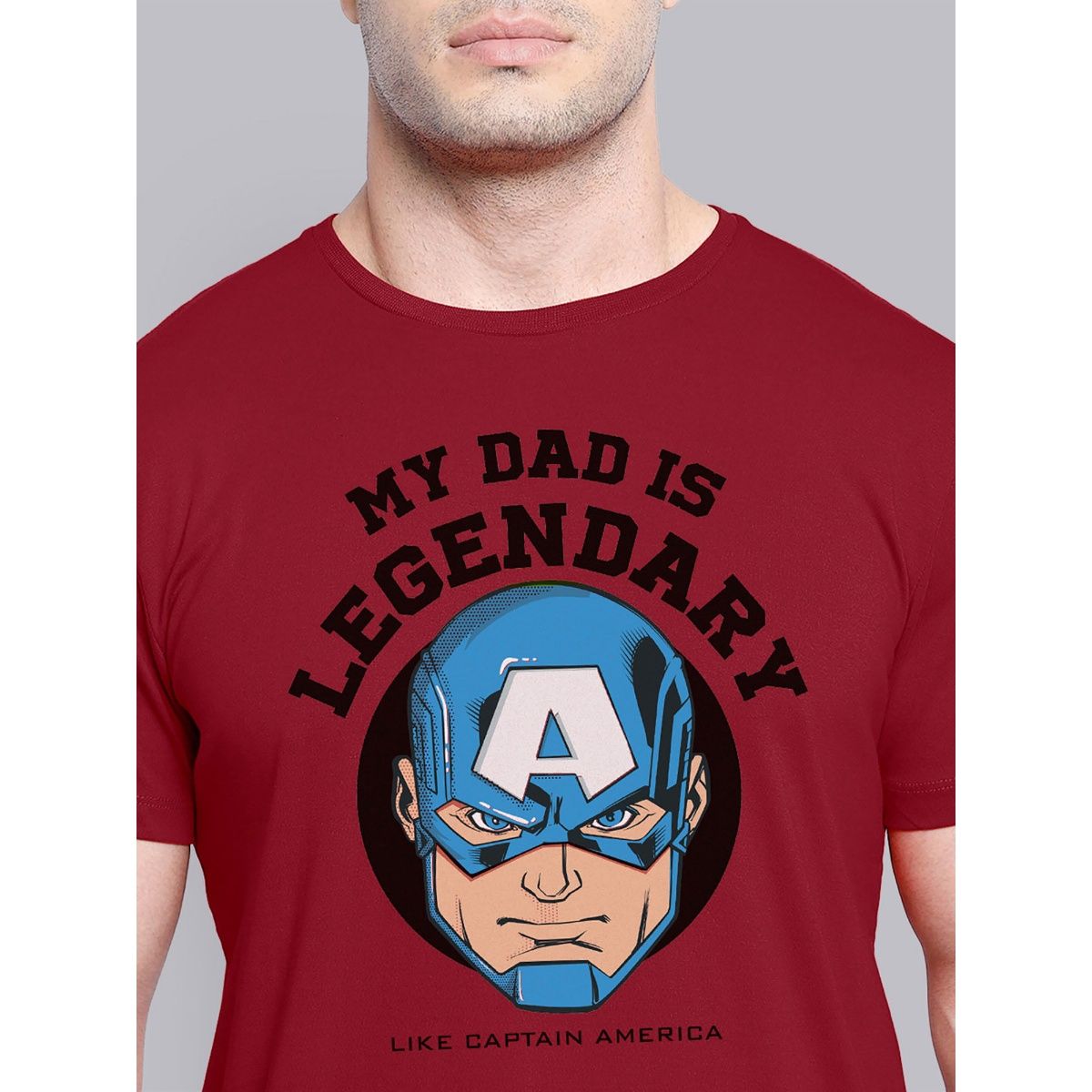 Buy Free Authority Captain America Printed Red Tshirt For Men Online