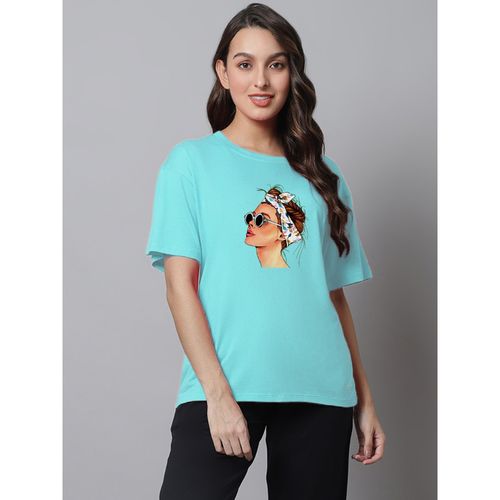 Kanvin Self Design Printed Drop Shoulder Oversized T-Shirt - Turquoise: Buy  Kanvin Self Design Printed Drop Shoulder Oversized T-Shirt - Turquoise  Online at Best Price in India