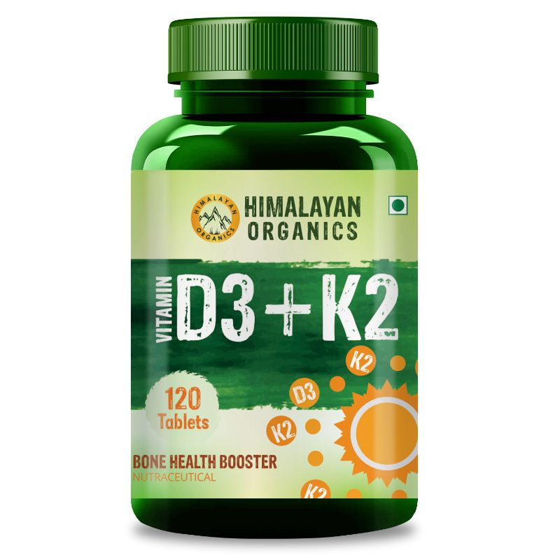 Himalayan Organics Vitamin D3 with K2 as MK7 Supplement Tablets