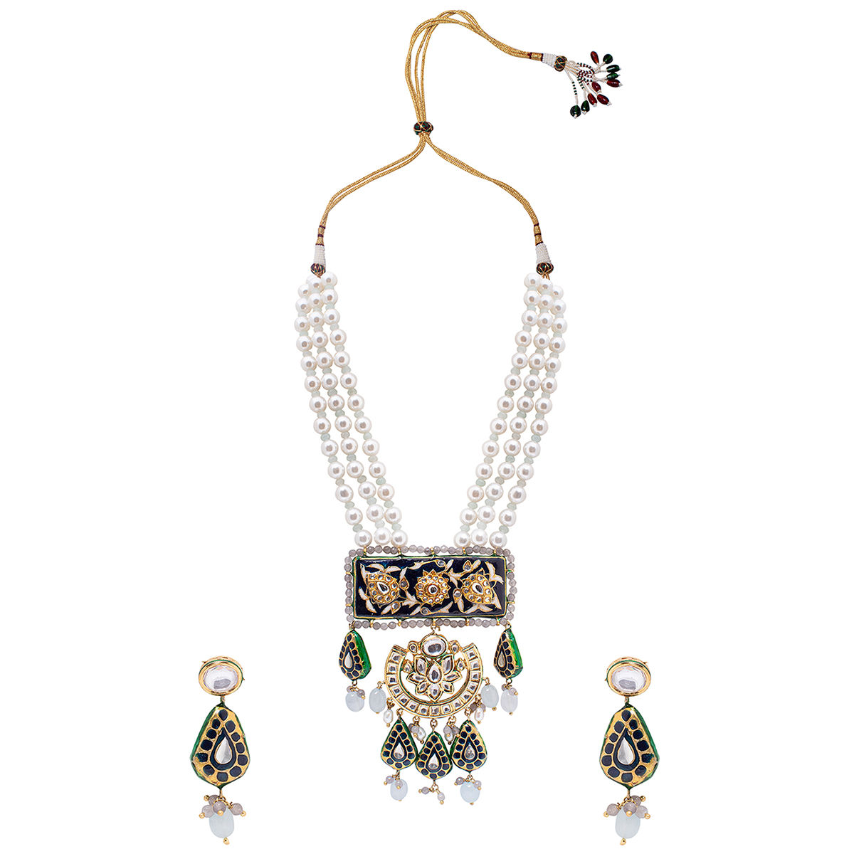 Joules By Radhika Chic Green, Red And Gold Necklace Set Buy Joules By