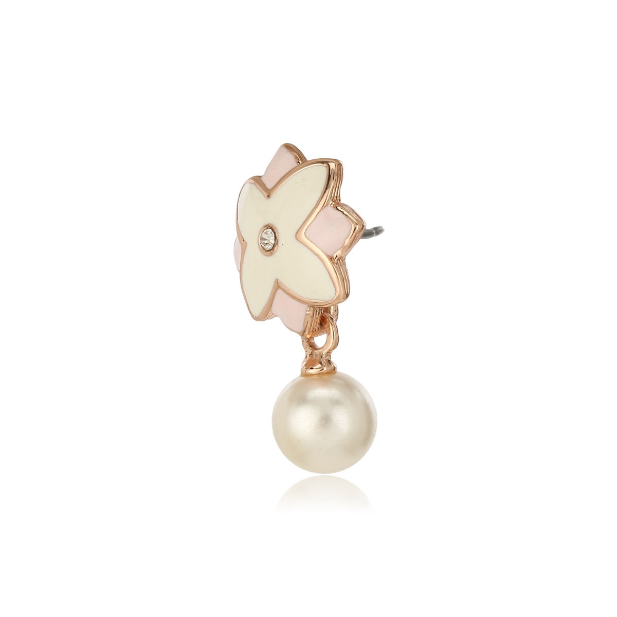 Buy Estele Rose Gold Plating Floral Pearl Drop Earrings for Women Online