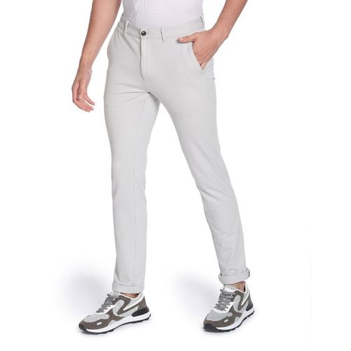 Buy Arrow Sports Skinny Fit Solid Premium Knit Chinos Grey Online