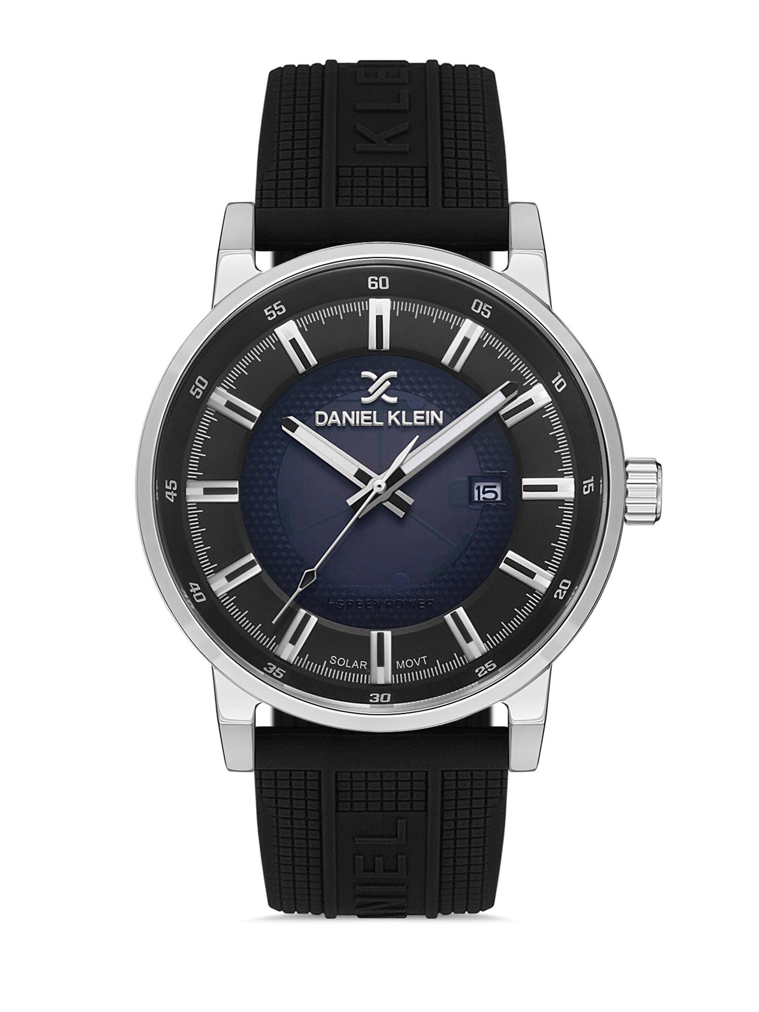 Daniel Klein Gunblack Grey White Color Silicone Strap Watch for Men DK.1.13198-2