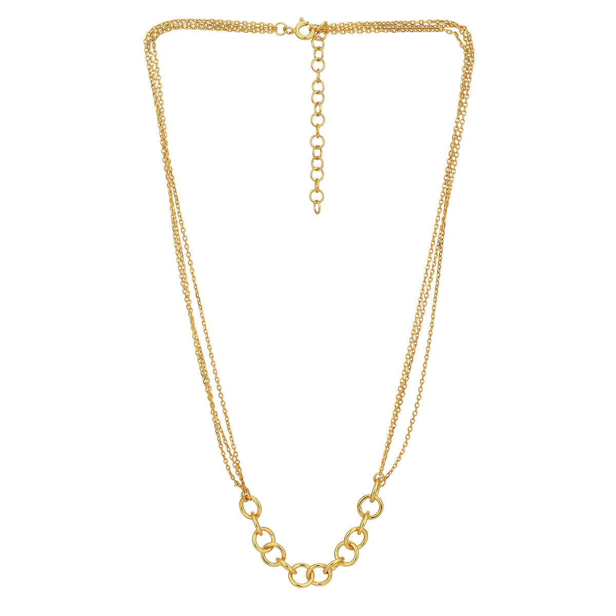 Buy Carlton London 18Kt Gold Plated Double Chain Link Necklace Online