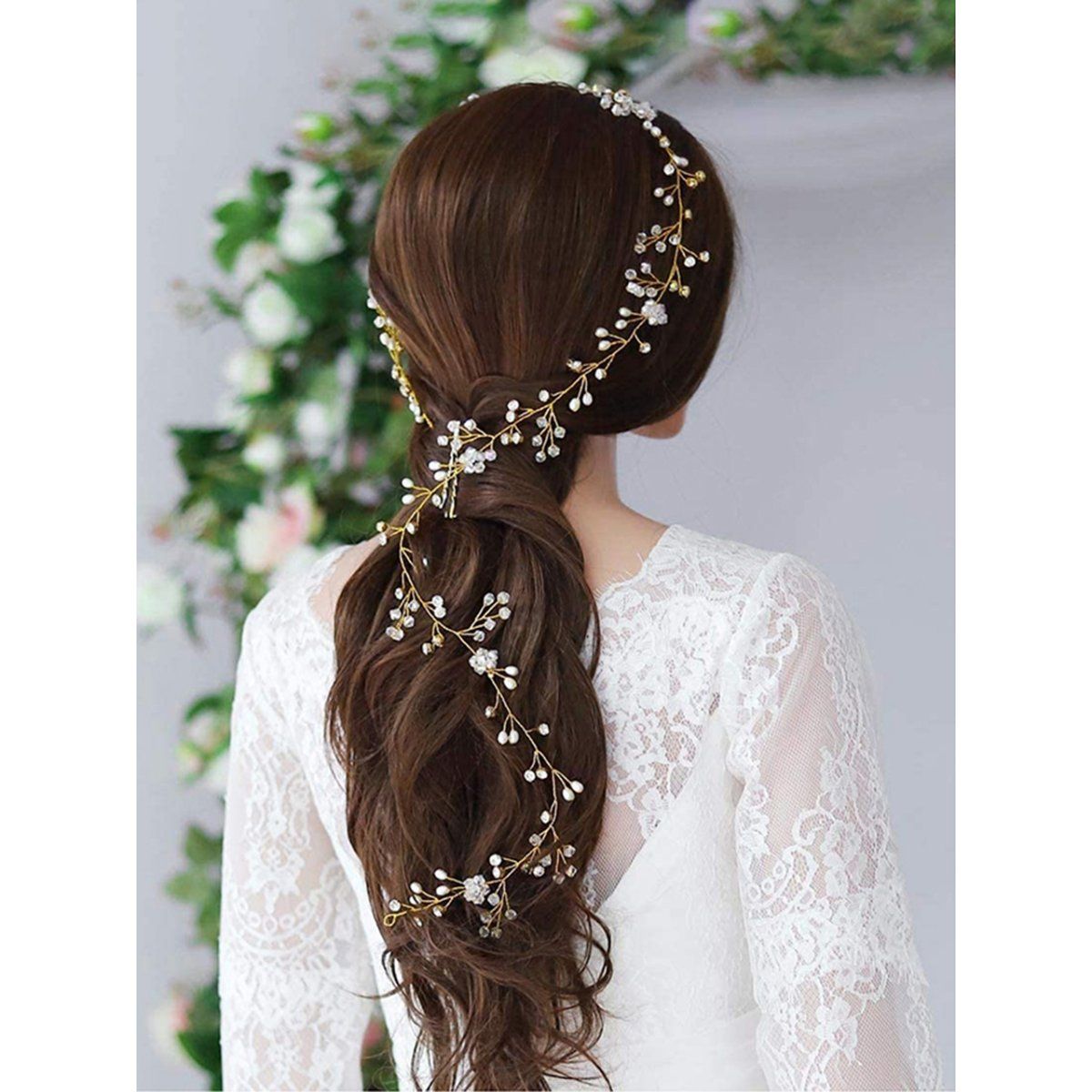 Crystal and Pearl Hair Vine Extra Long Hair Vine Bridal Hair  Etsy  Long  hair styles Wedding hairstyles Long hair vine