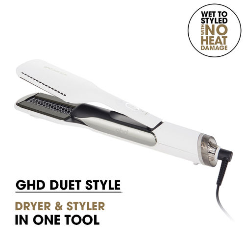 GHD Duet Style Professional 2-in-1 Hot Air Styler White Hair Straightener