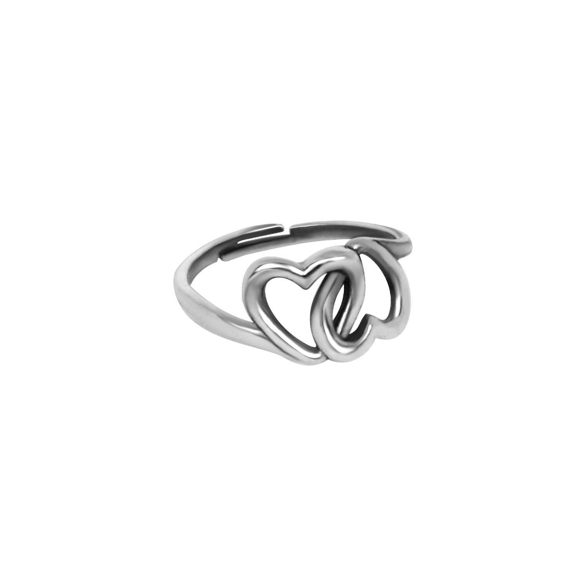 Giva Avni By Oxidised Silver Interlinked Heart Adjustable Ring For ...