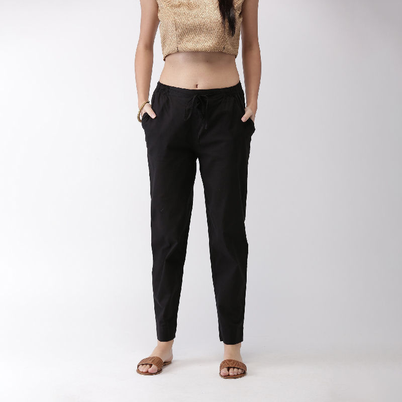 Go Colors Black Cotton Pants: Buy Go 