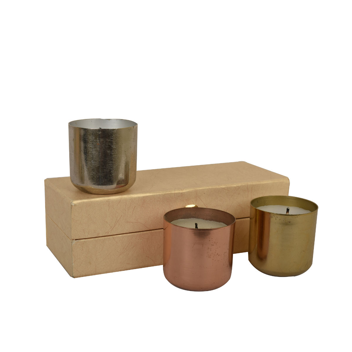 Manor House Roshni Metal Votives With Filled Flavoured Candles 2.5" (Set Of 3) Buy Manor House