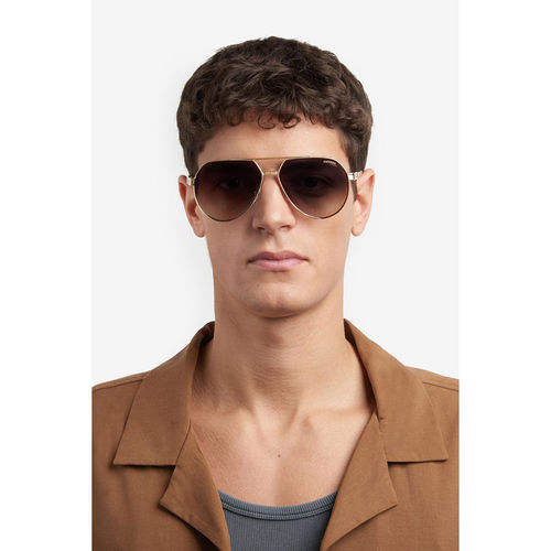 CARRERA Mens Brown Shaded Lens Pilot Sunglasses with 100% Uv Protection