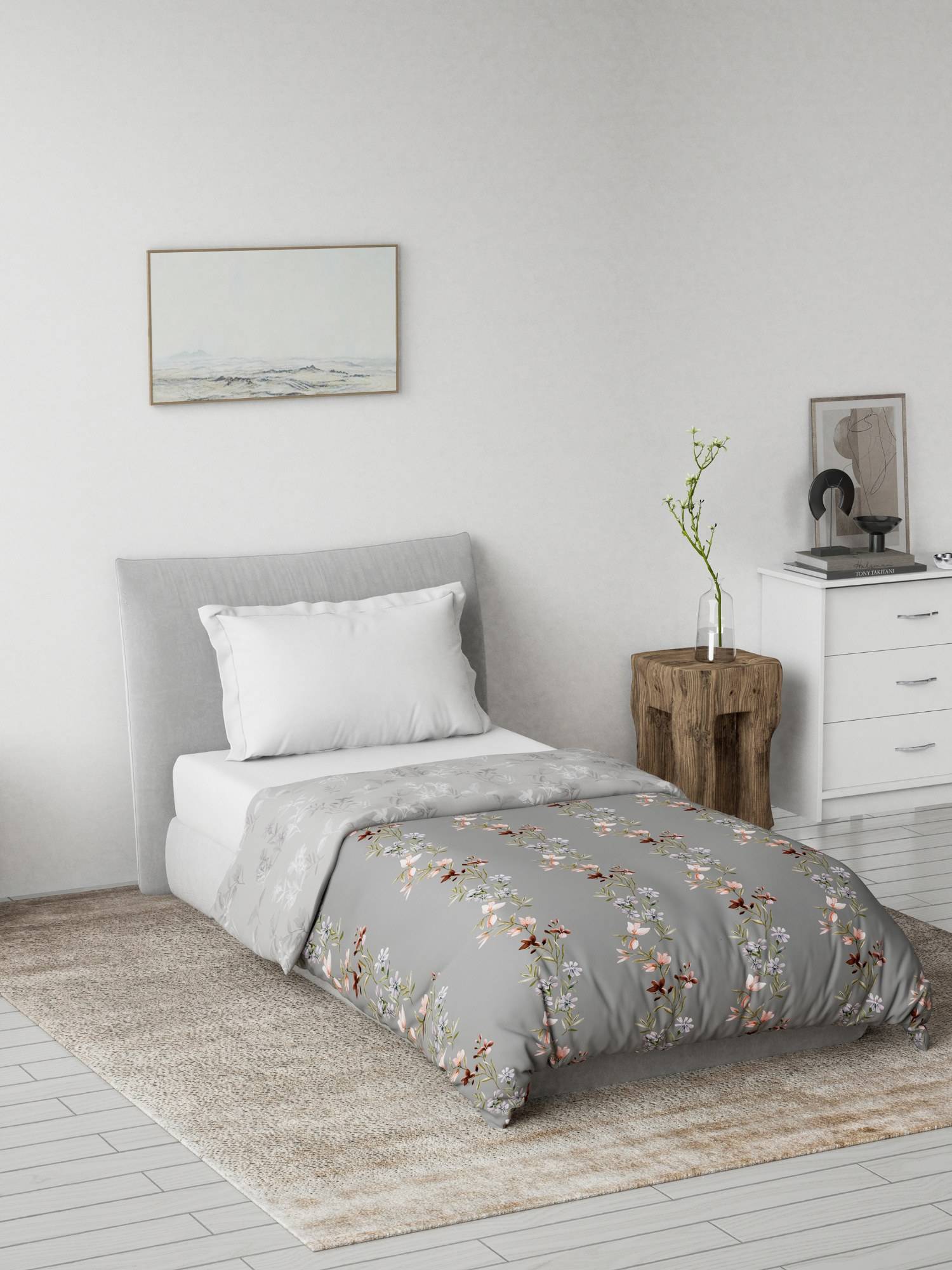 Ddecor Live Beautiful Primary Collection Reversible Single Dohar- Grey