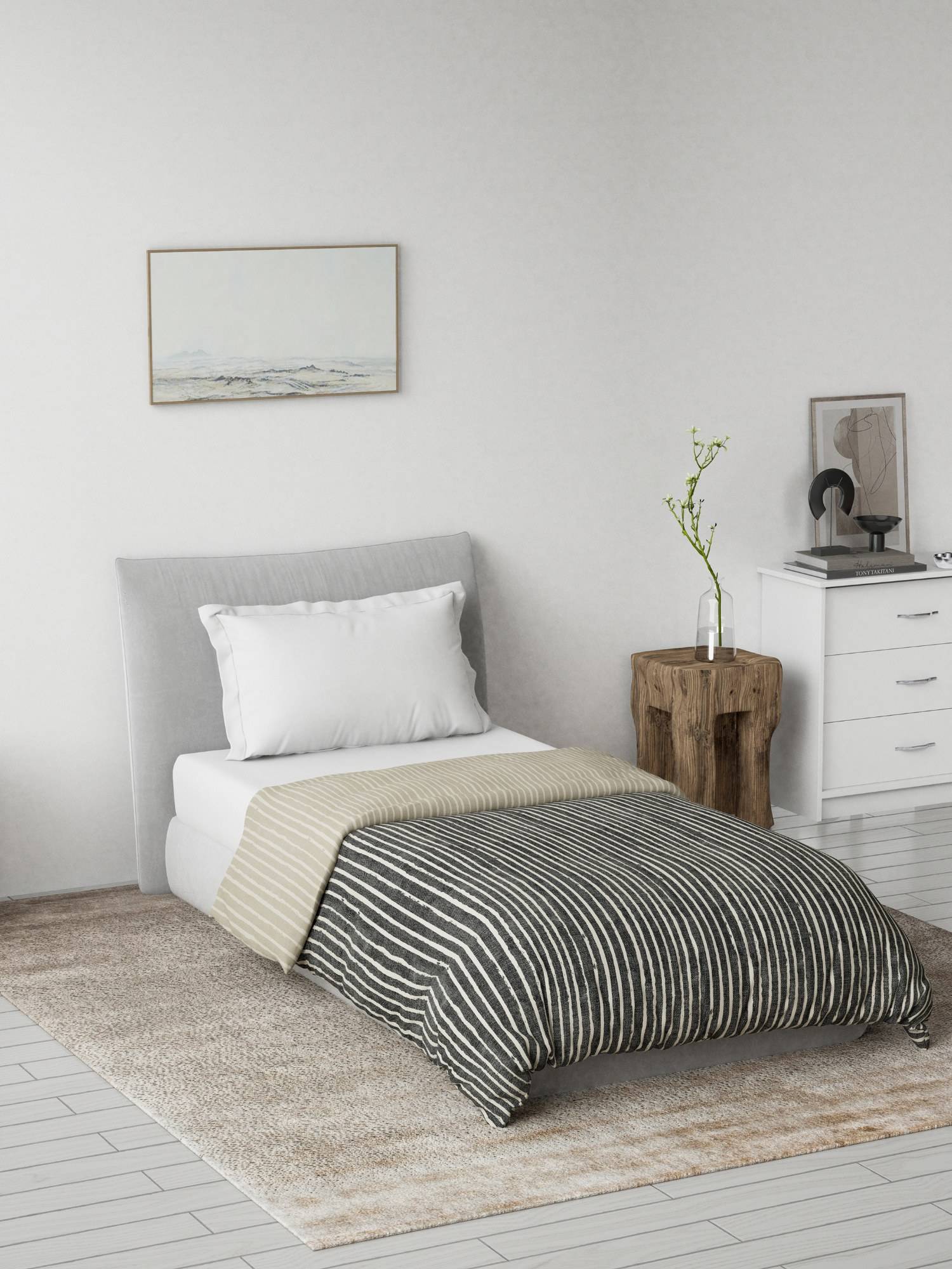 Ddecor Live Beautiful Primary Collection Reversible Single Dohar- Grey