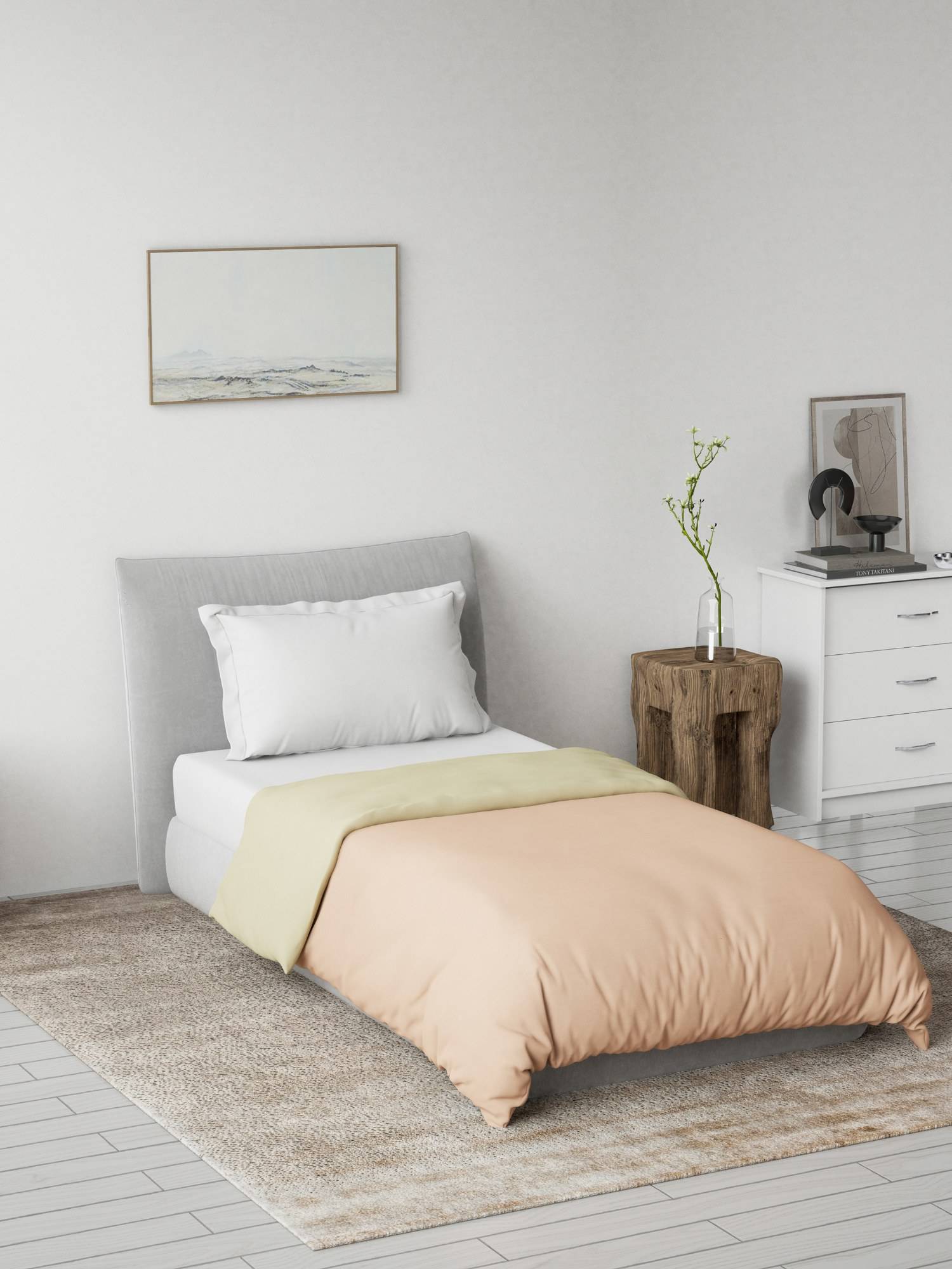 Ddecor Live Beautiful Spectrum Collection 180TC Reversible Single Quilt - Orange