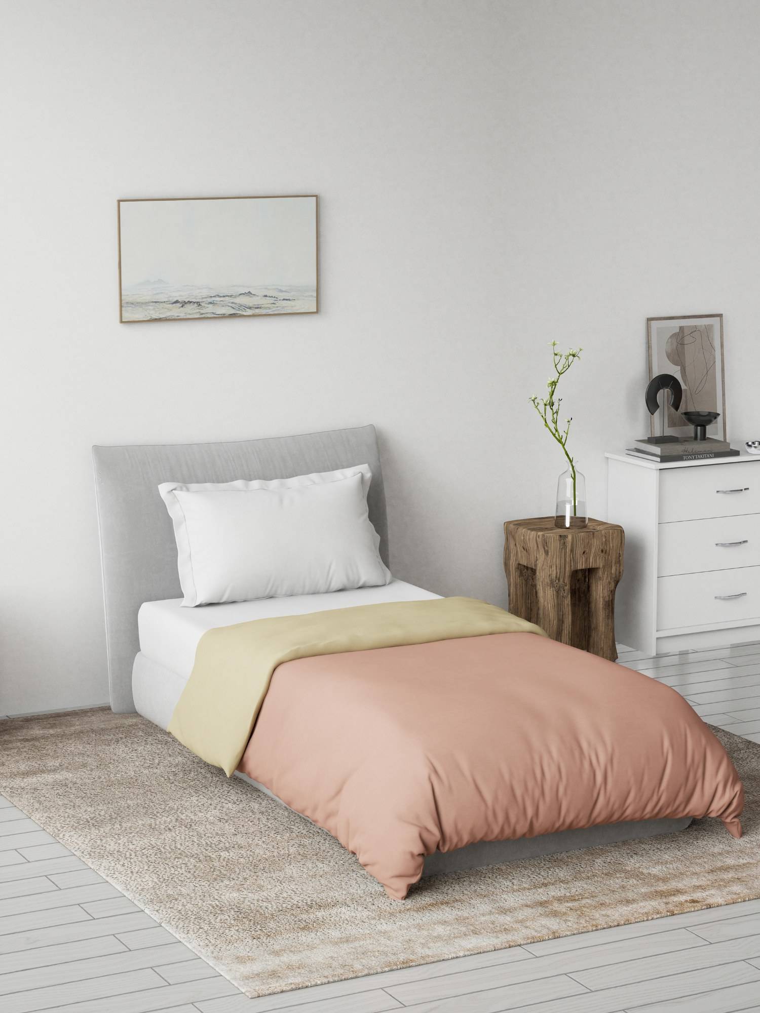 Ddecor Live Beautiful Spectrum Collection 180TC Reversible Single Quilt - Pink
