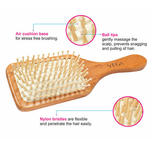 VEGA Wooden Bristle Paddle Brush (E2-PBB): Buy VEGA Wooden Bristle Paddle  Brush (E2-PBB) Online at Best Price in India | Nykaa