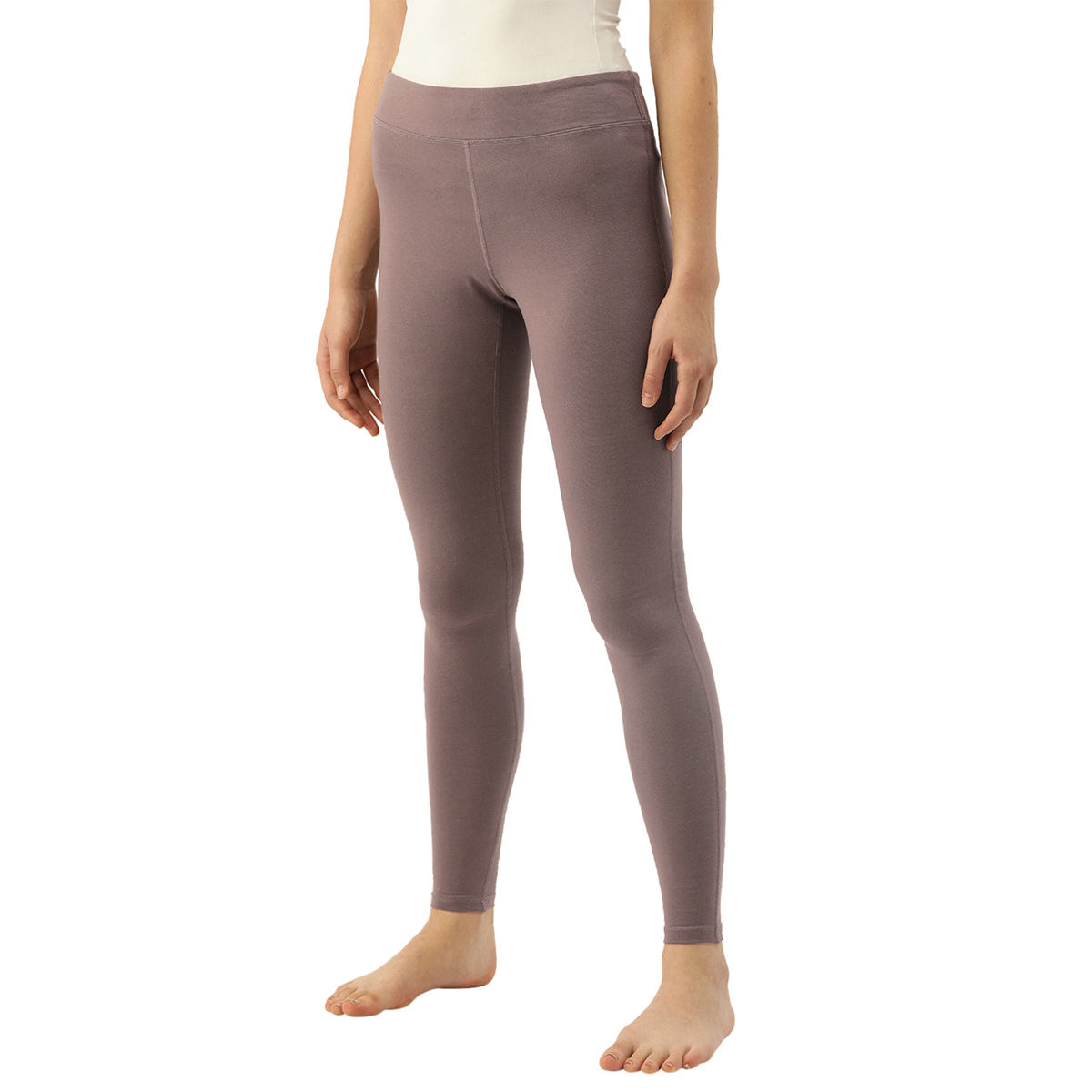 Enamor E070 Women's Slim Fit Cotton Yoga Legging Brown Buy Enamor