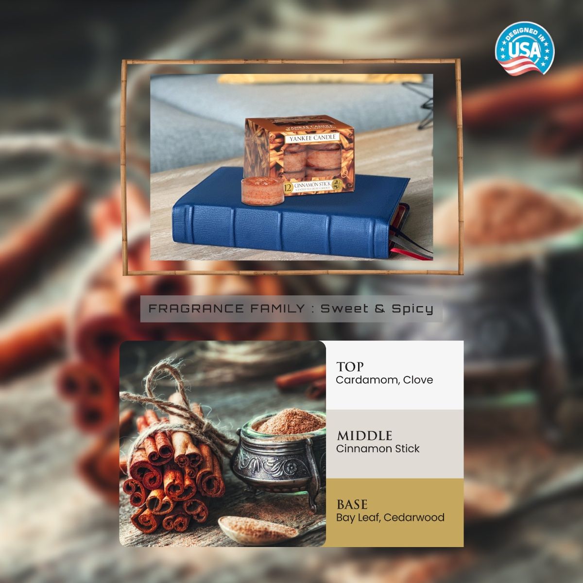 Buy Yankee Candle Original Tealights Scented Candle Cinnamon Stick Online