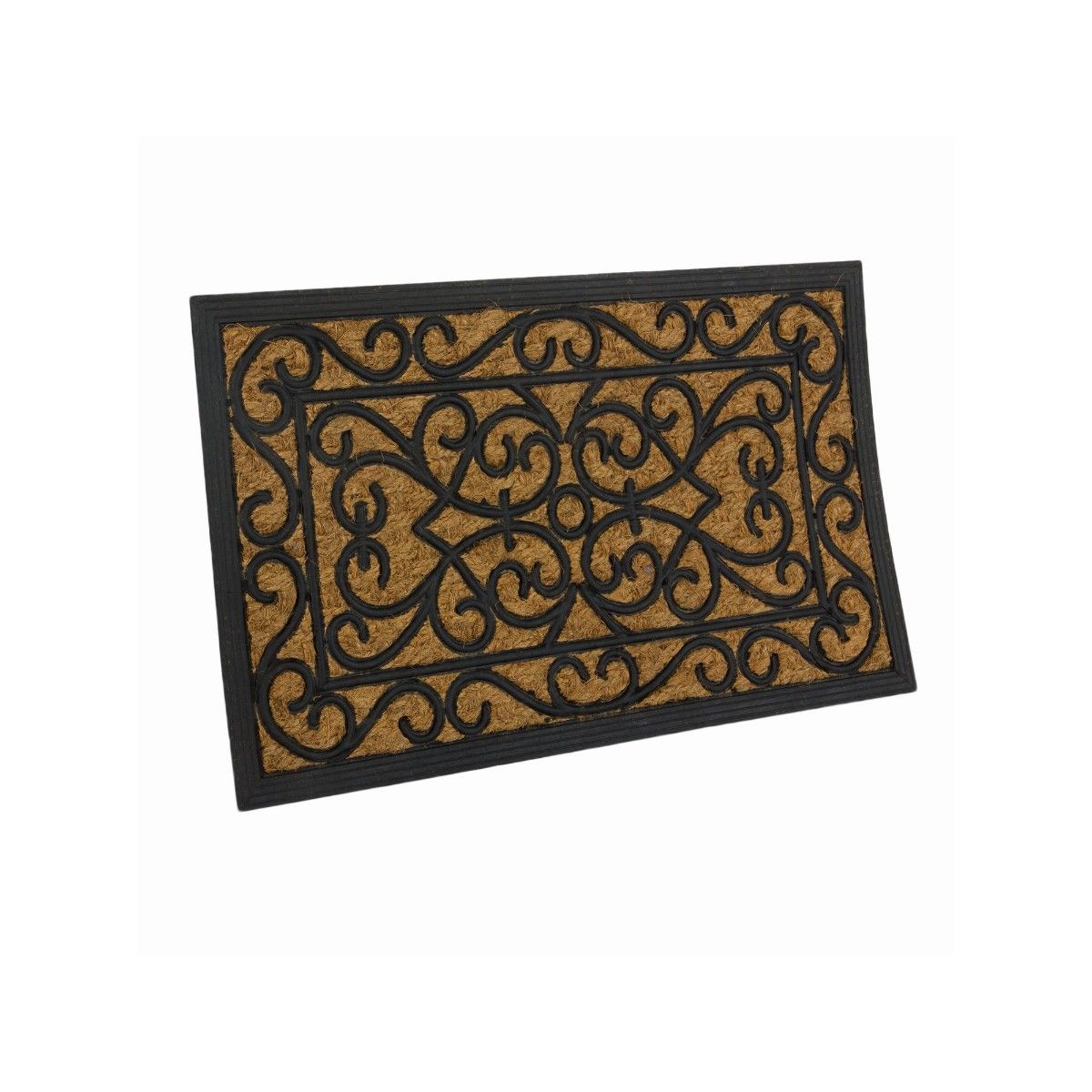 SWHF Rectangle Coir & Rubber Door Mat, Virgin Rubber & Extremely