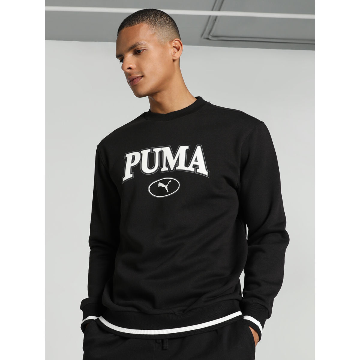 Puma SQUAD Crew FL Mens Black Sweatshirt (XS)