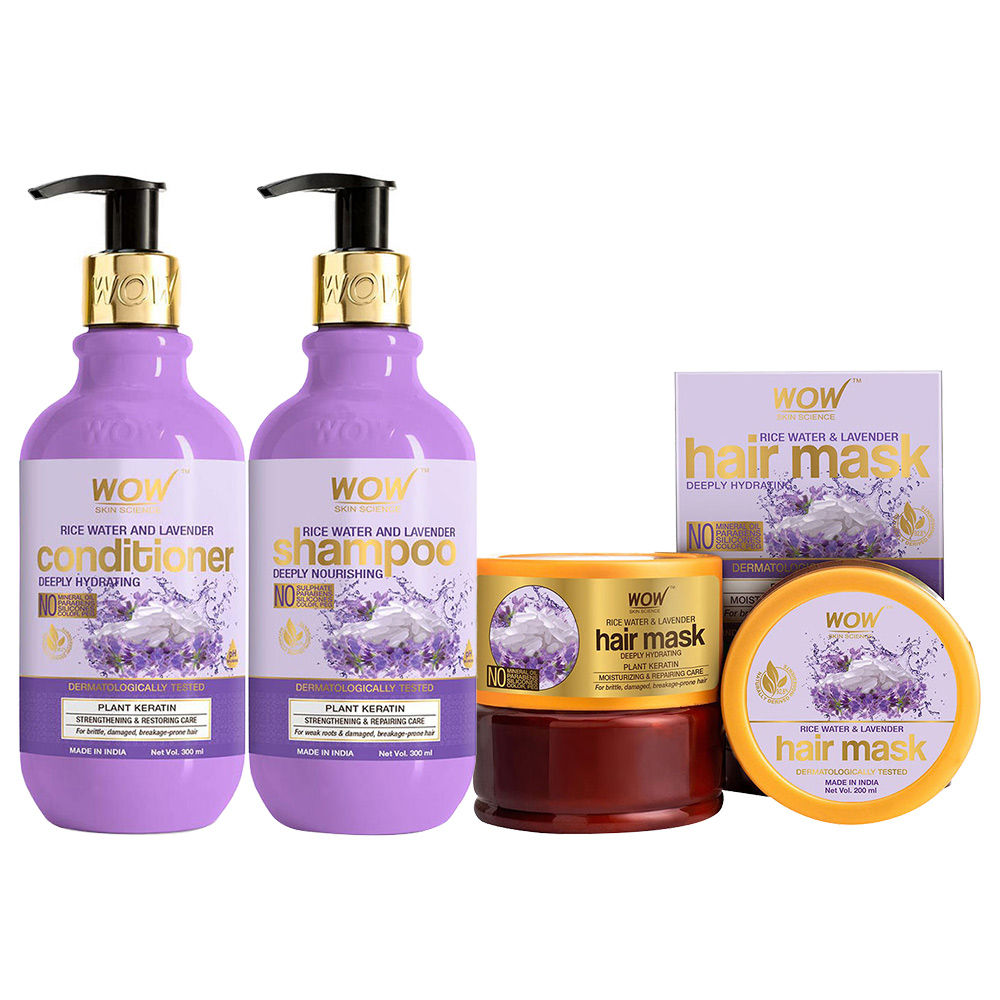 WOW Skin Science Ultimate Rice Water Kit ( Shampoo +conditioner +hair  Mask): Buy WOW Skin Science Ultimate Rice Water Kit ( Shampoo +conditioner + hair Mask) Online at Best Price in India | Nykaa