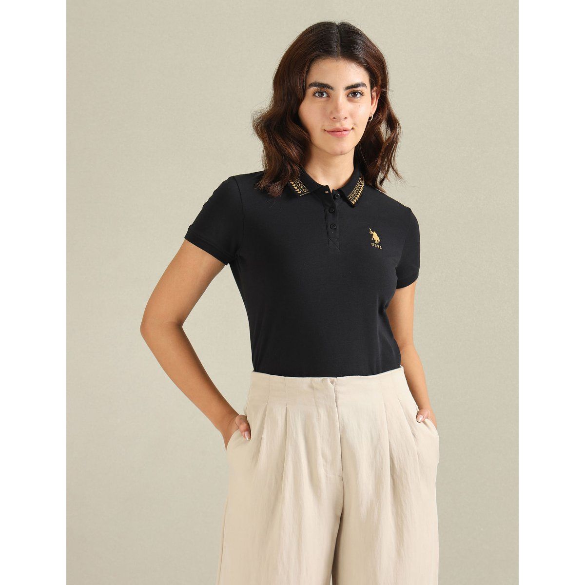 Buy U.S. POLO ASSN. Embroidered Collar Polo T-Shirt Online