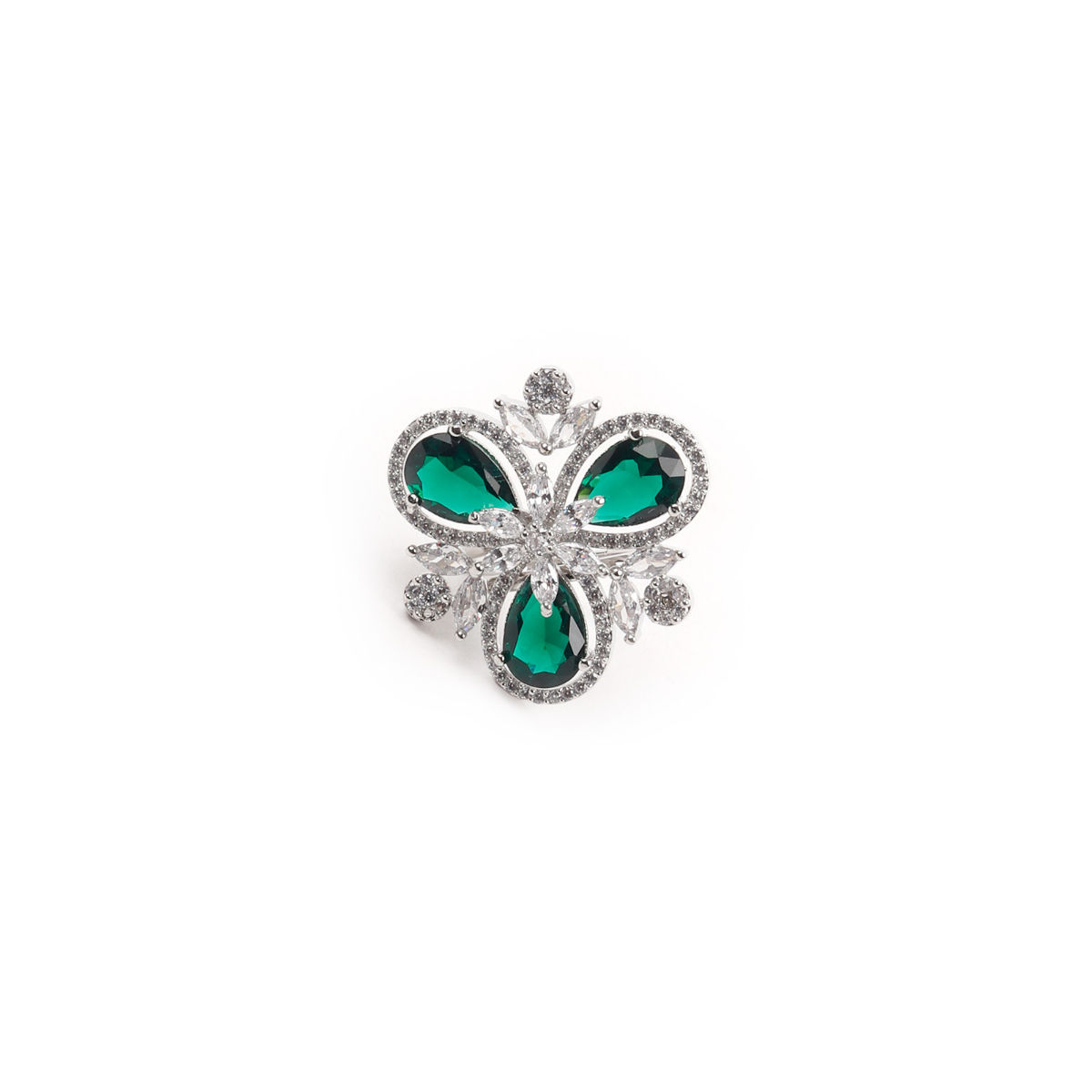 Odette Emerald Green Diamonds Embellished Ring: Buy Odette Emerald ...