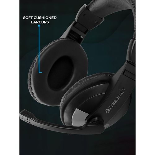 Zebronics Zeb-200hm Headphone With Mic, Adjustable Headband Mic, For Pc  Computers/laptop