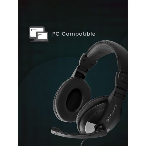 Zebronics Zeb-200hm Headphone With Mic, Adjustable Headband Mic, For Pc  Computers/laptop