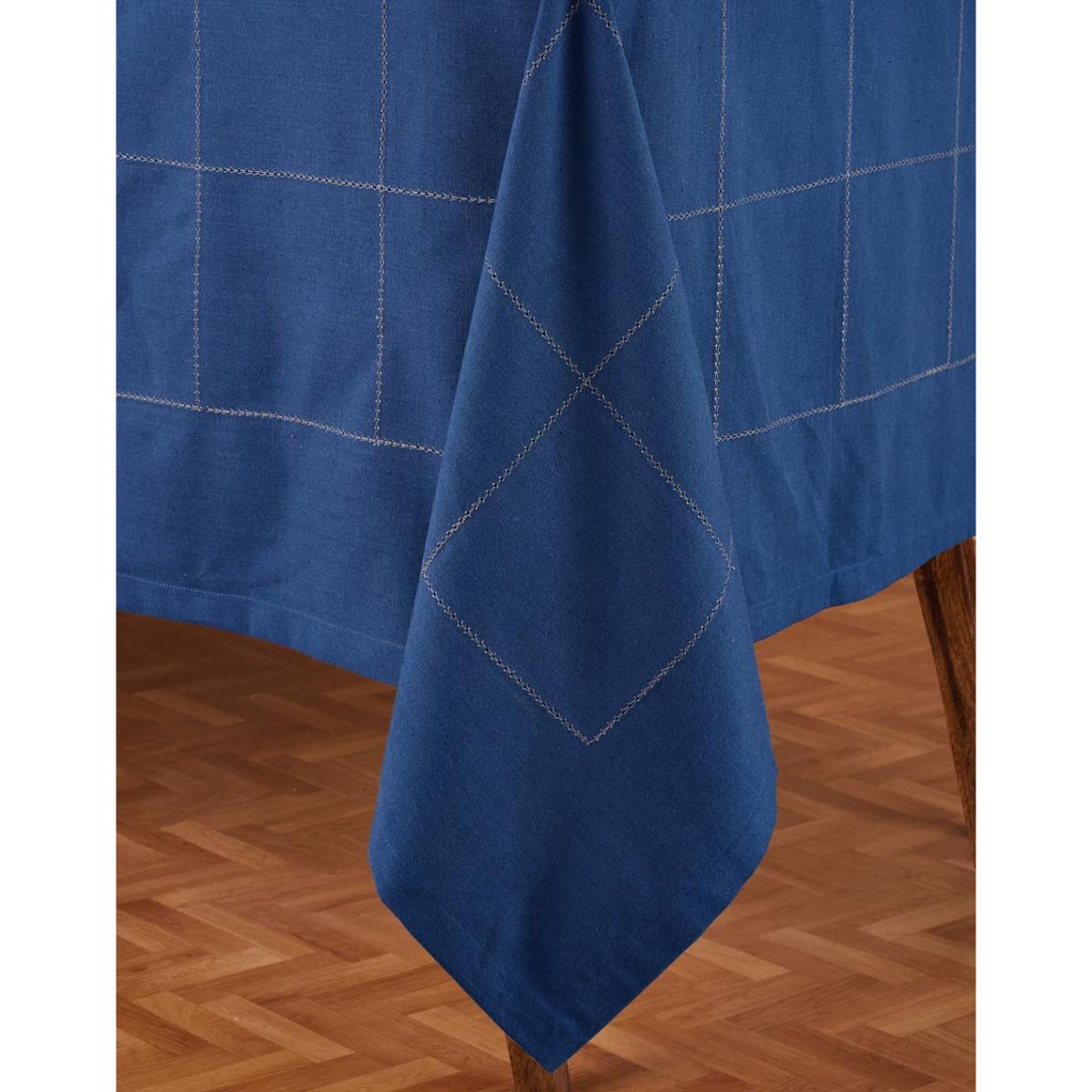 Buy Fabindia Indigo Baasu Cotton Woven Table Cover Online