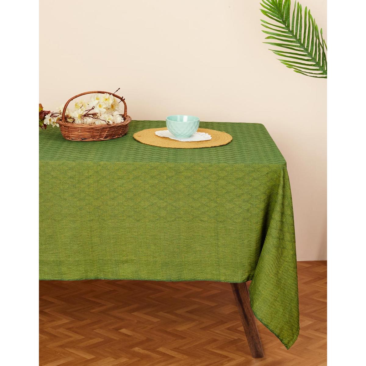 Buy Fabindia Green Suhana Cotton Woven Table Cover Online