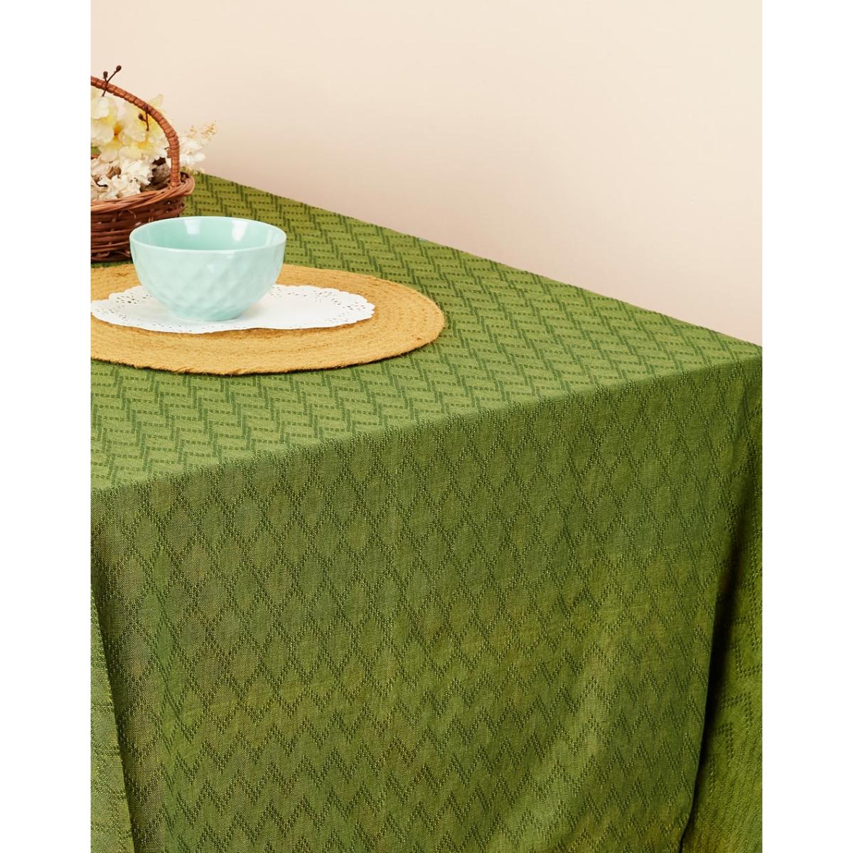 Buy Fabindia Green Suhana Cotton Woven Table Cover Online