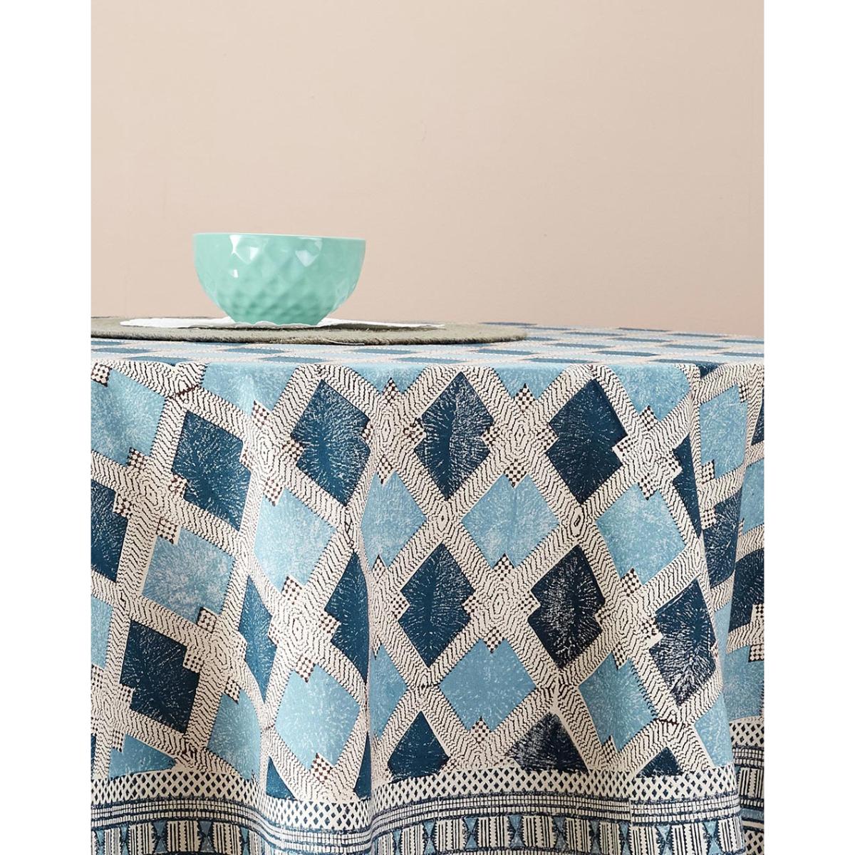 Buy Fabindia Earth Files Printed Cotton Round Dining Table Cover Online