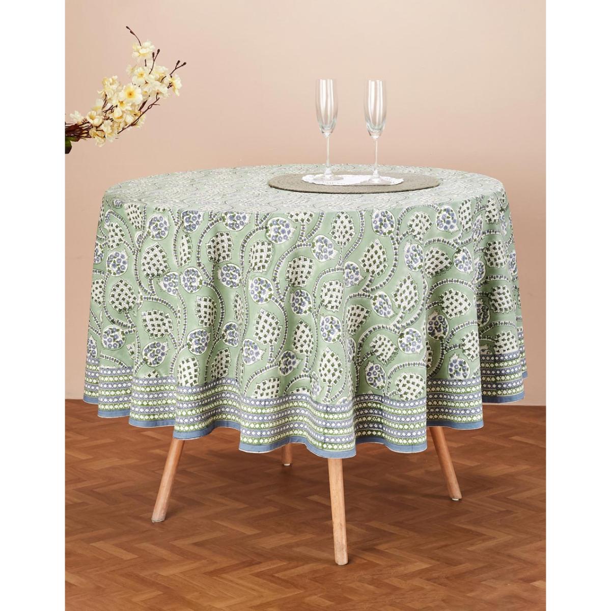 Buy Fabindia Shaalimar Anaar Cotton Printed Round Dining Table Cover Online