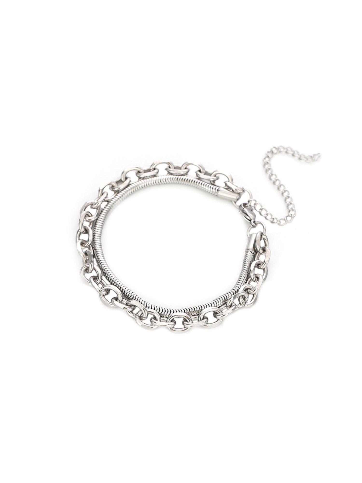Buy Salty Alpha Men Serpent Orbit Duo Silver Bracelet Online