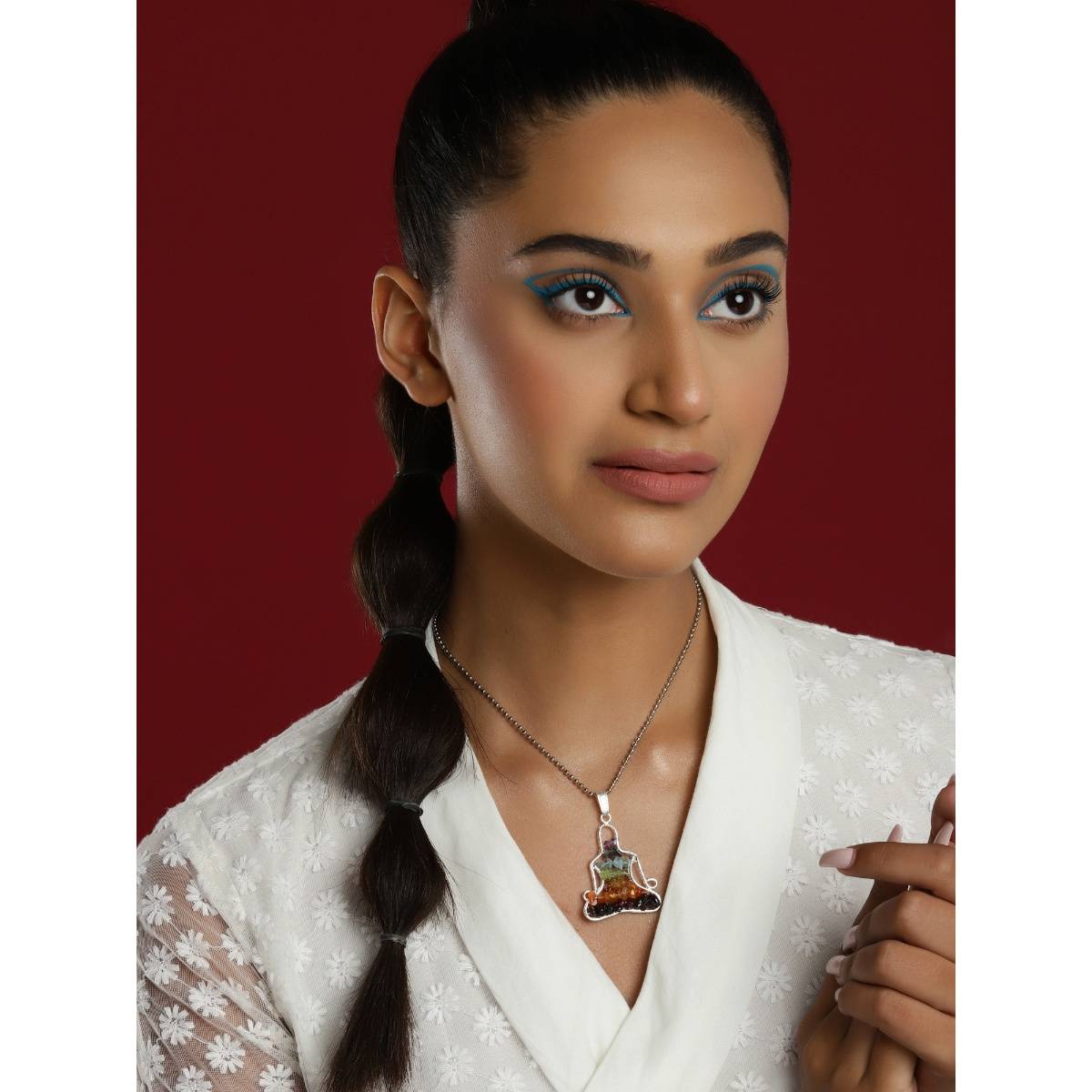 Ruby Raang Studio Healing Stone Silver Neckpiece