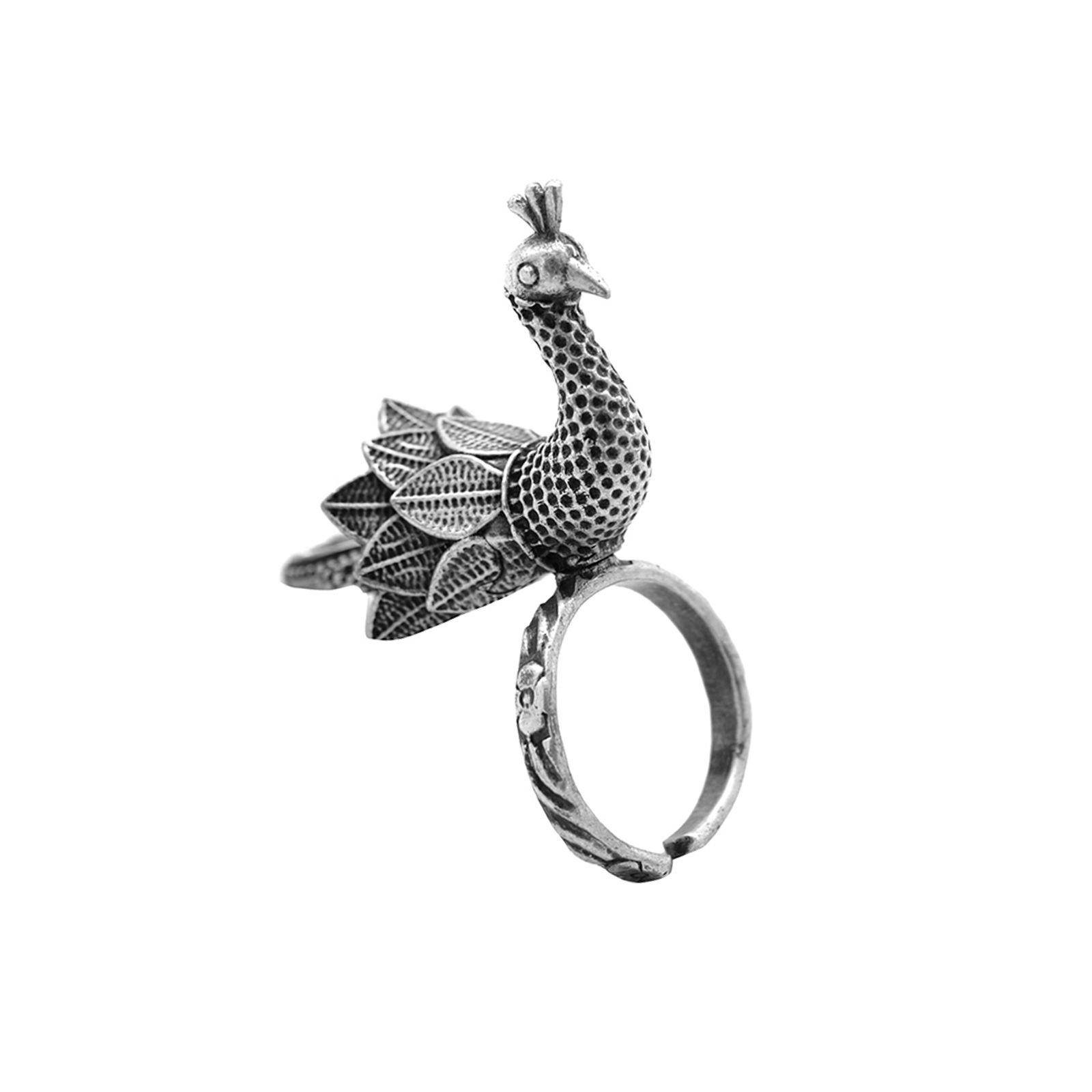 Real 925 Sterling Silver Peacock Ring Women's Vintage Open Style  Exaggerated Thai Silver Animal Jewelry - AliExpress